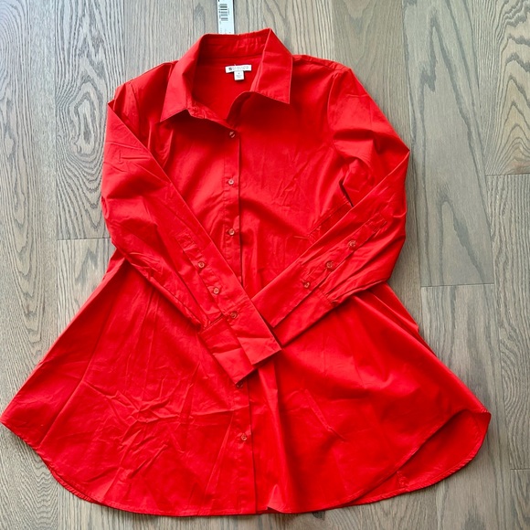 NWT SPANNER RED BUTTON UP TUNIC - Picture 2 of 6